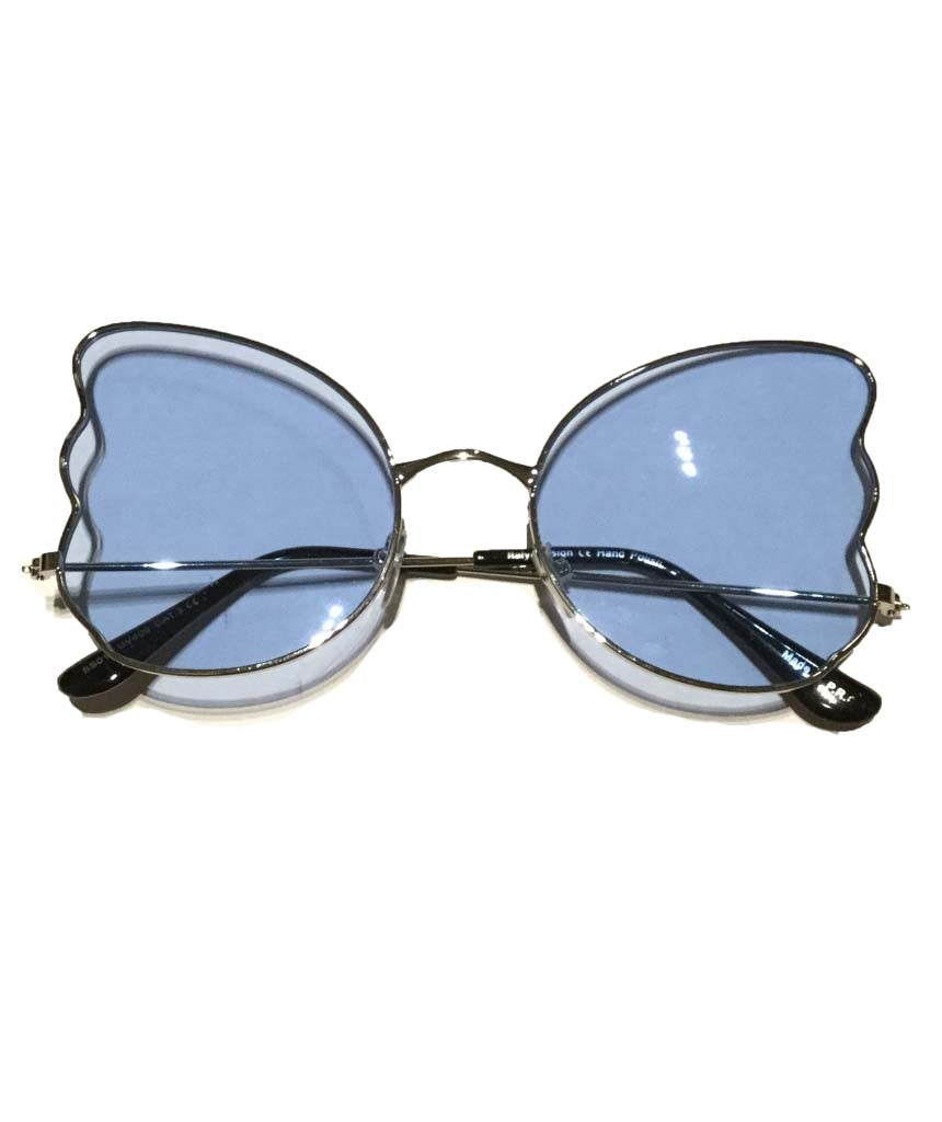Blue Butterfly Oversized Sunglasses