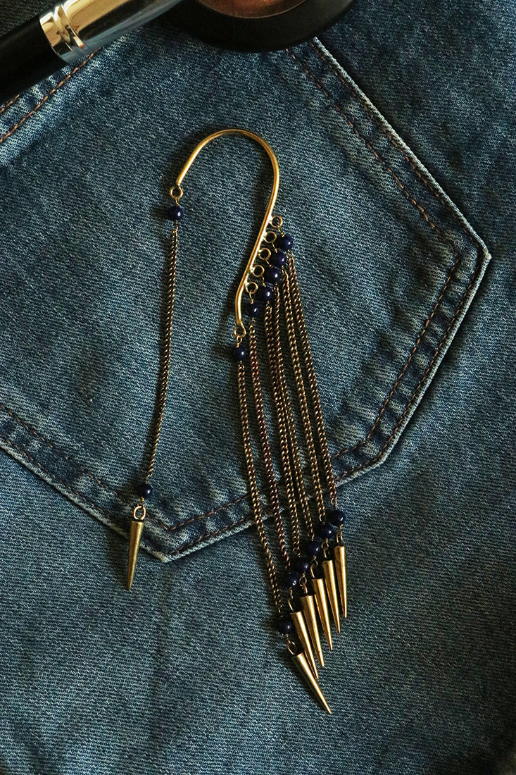 Boho Earcuff Feathers with Beads