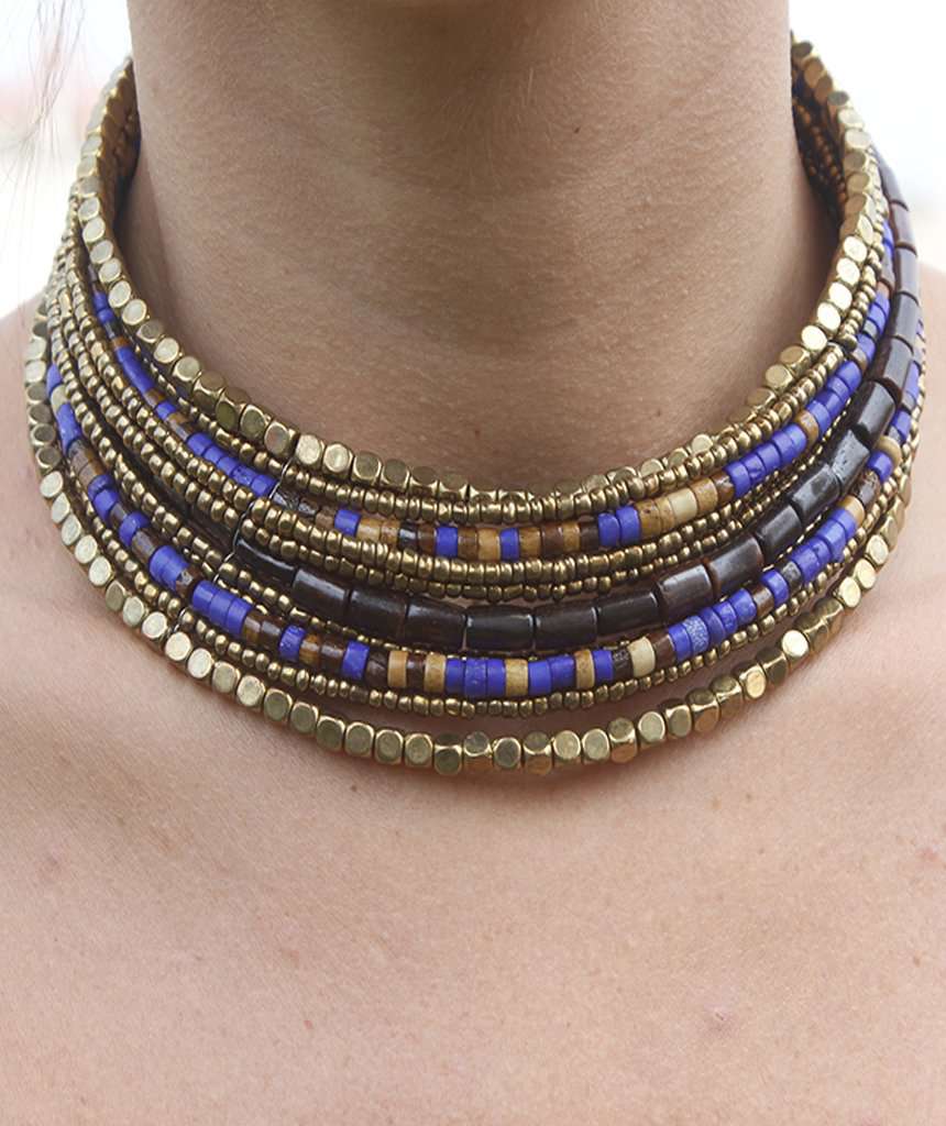 Blue and Brown Choker