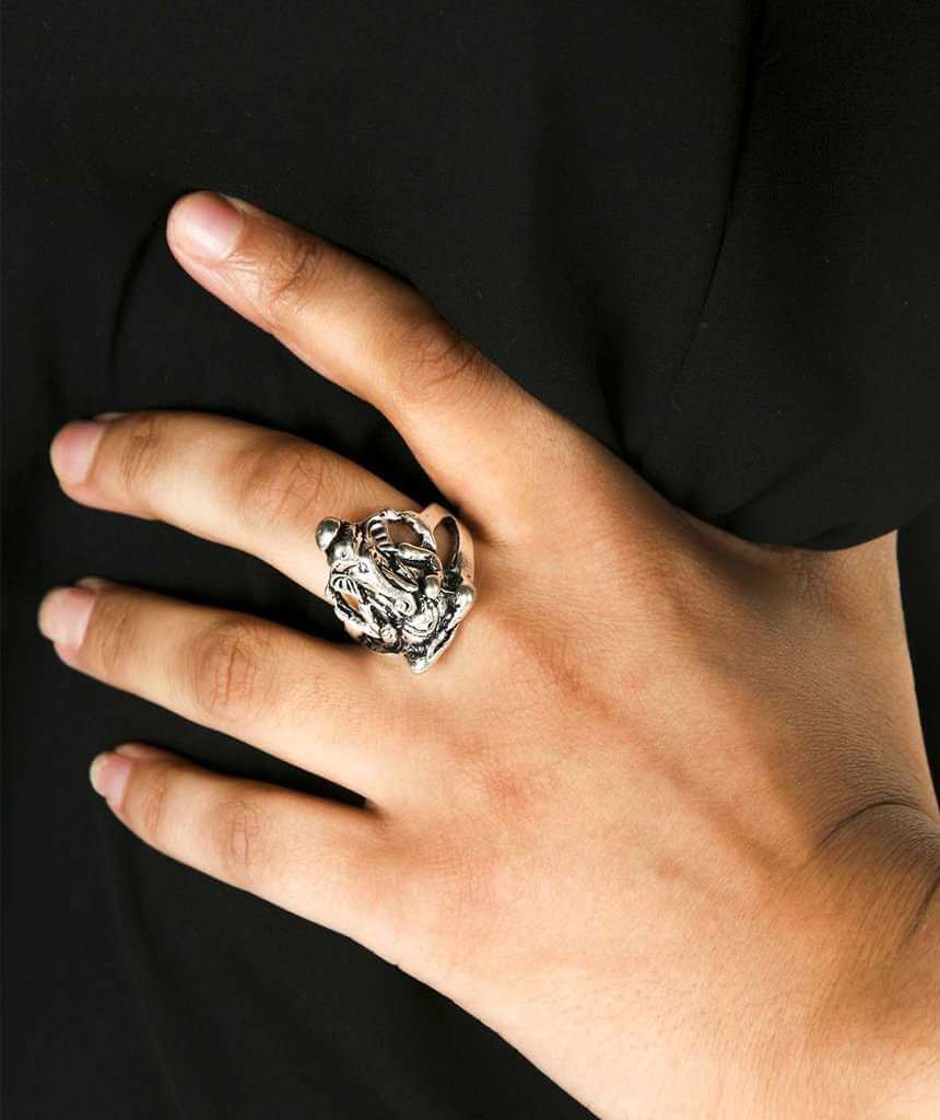 Chunky Ganesha Ring Silver