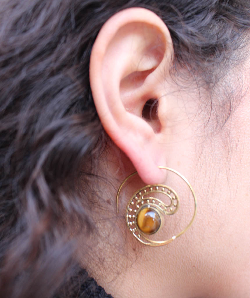 Tribal Earrings With Stone