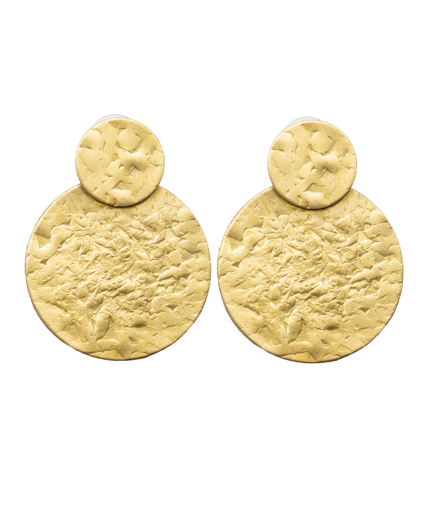 Elegant gold earrings with double circle