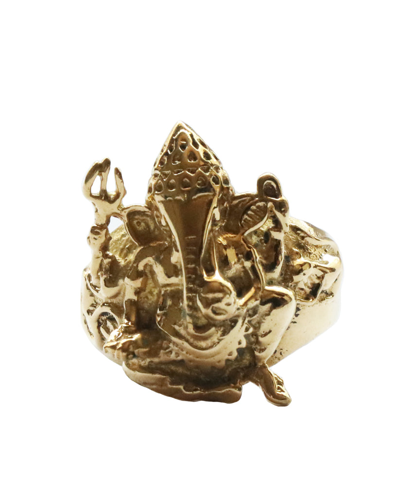 Lord Ganesha Gold Ring For Men