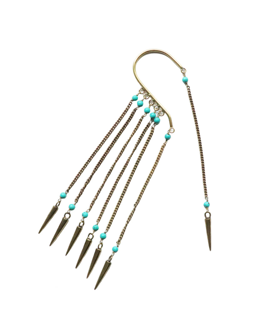 Boho Earcuff with Beads Spikes