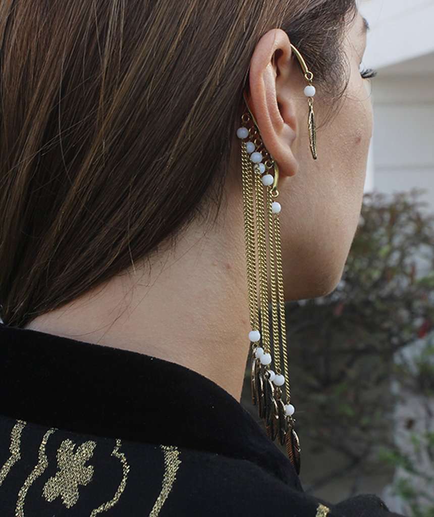 Boho Earcuff with Beads Spikes