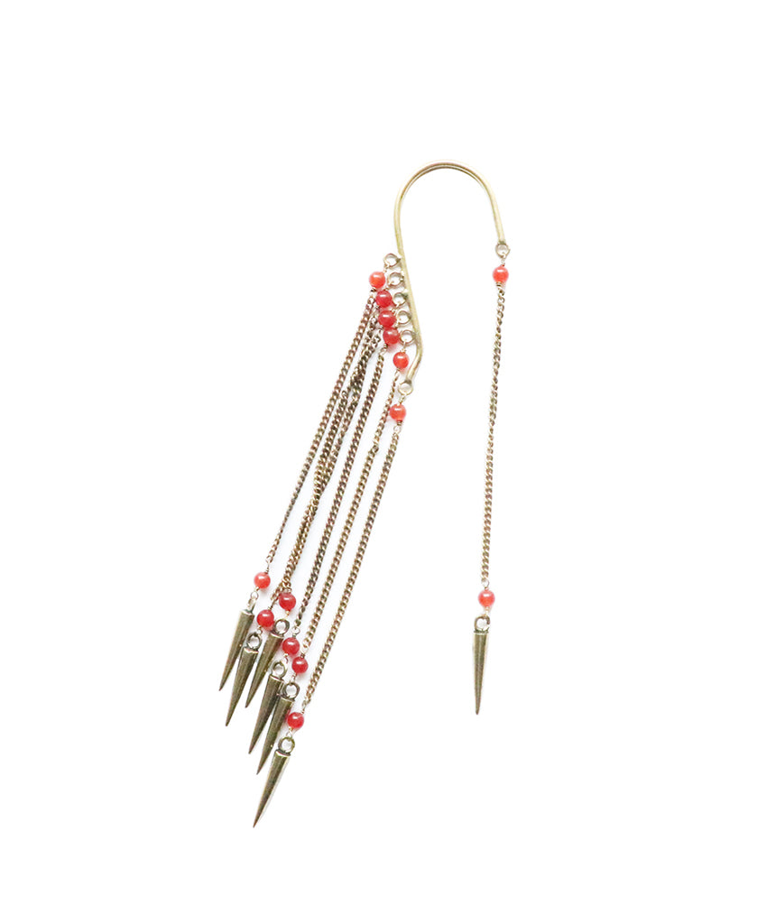 Boho Earcuff with Beads Spikes