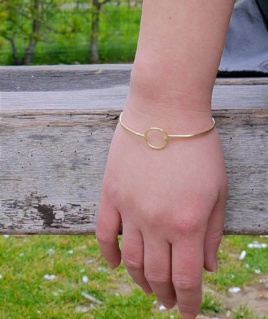 Gold Circle Bangle Bracelet