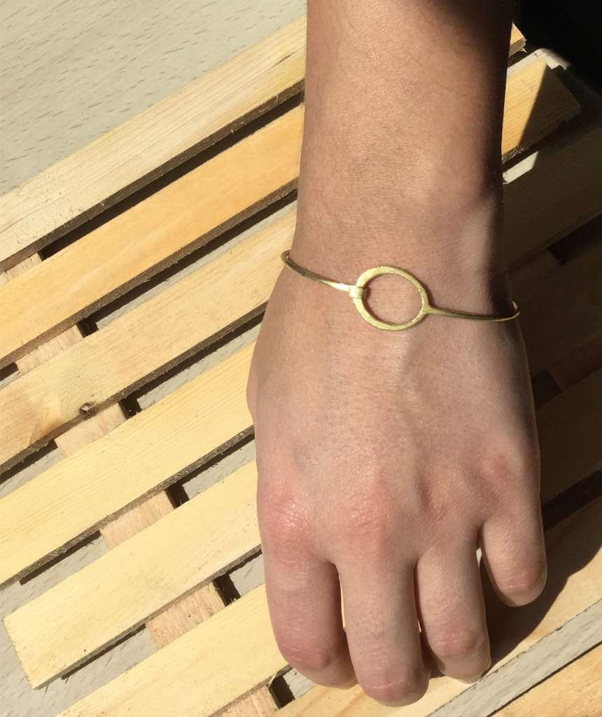 Gold Circle Bangle Bracelet