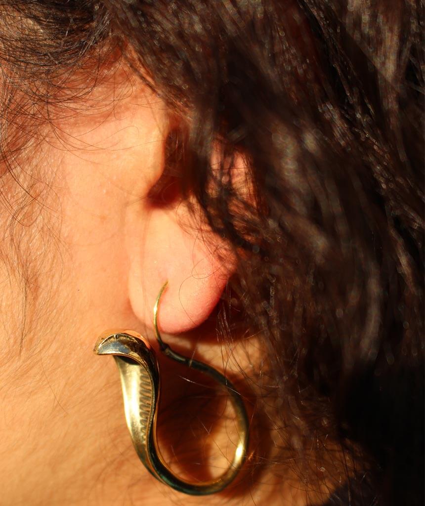 Gold Cobra Earrings