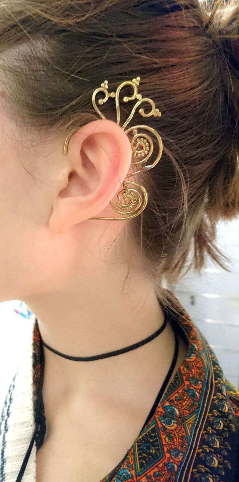 Gold Curled Earcuff