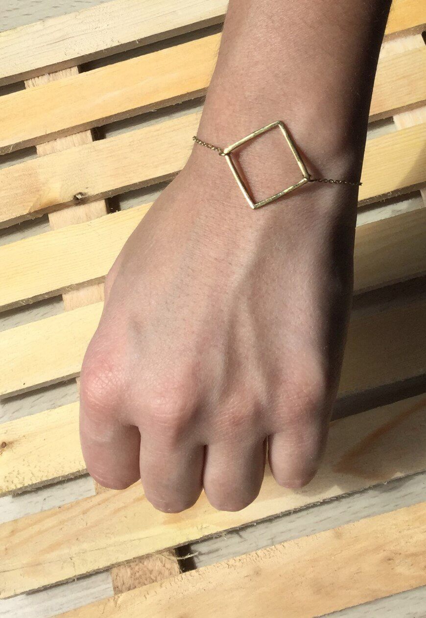 Gold Diamond Classic Geometric Bracelet