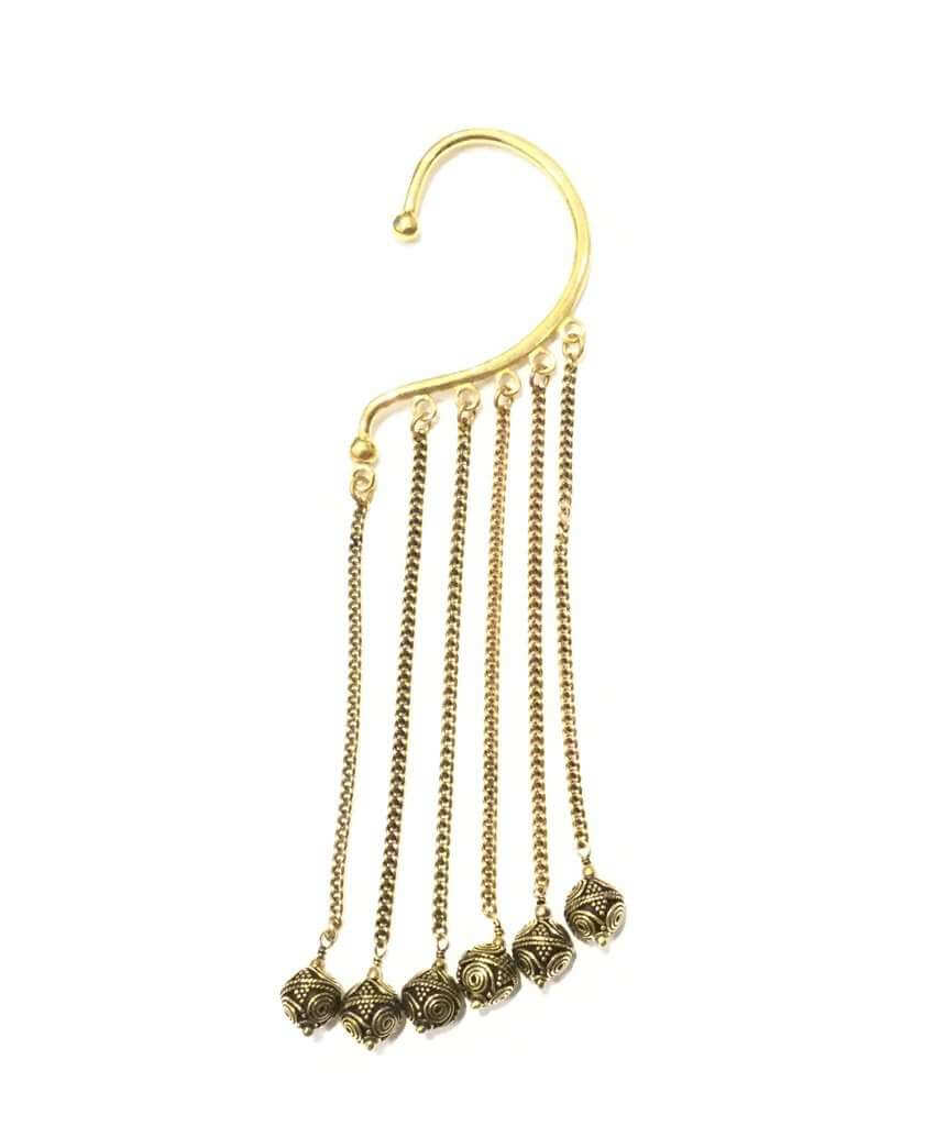 Gold Drop Link Chain Statement Earcuff