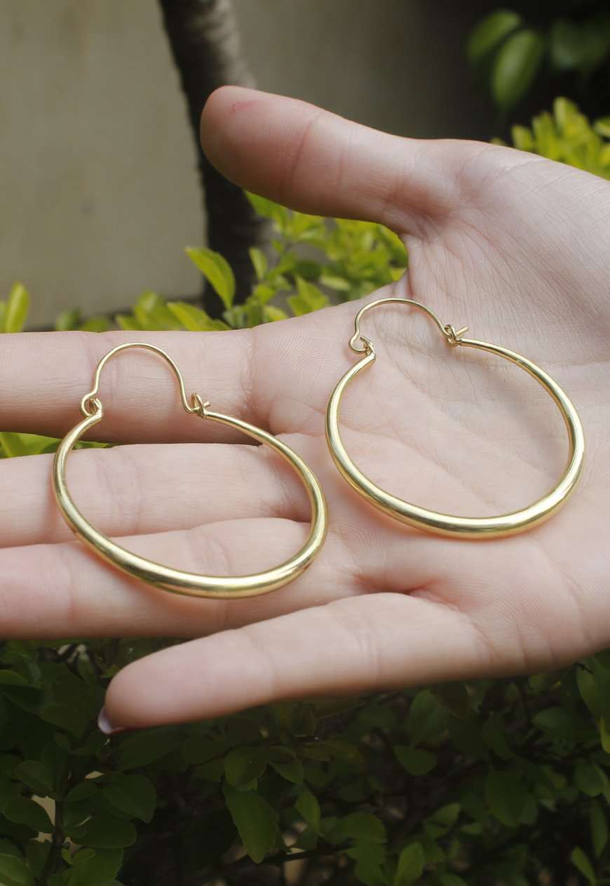 Gold Egyptian Hoop Earrings