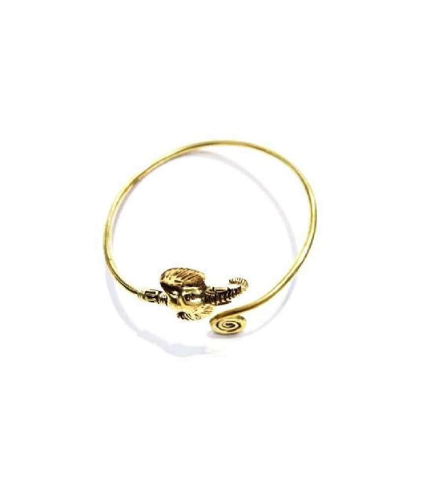 Gold Elephant Bangle Bracelet
