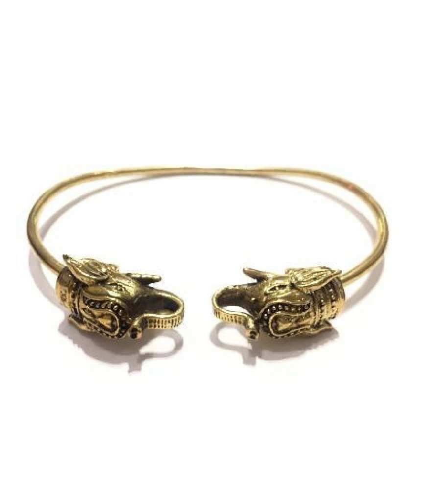 Gold Elephant Bangle Bracelet