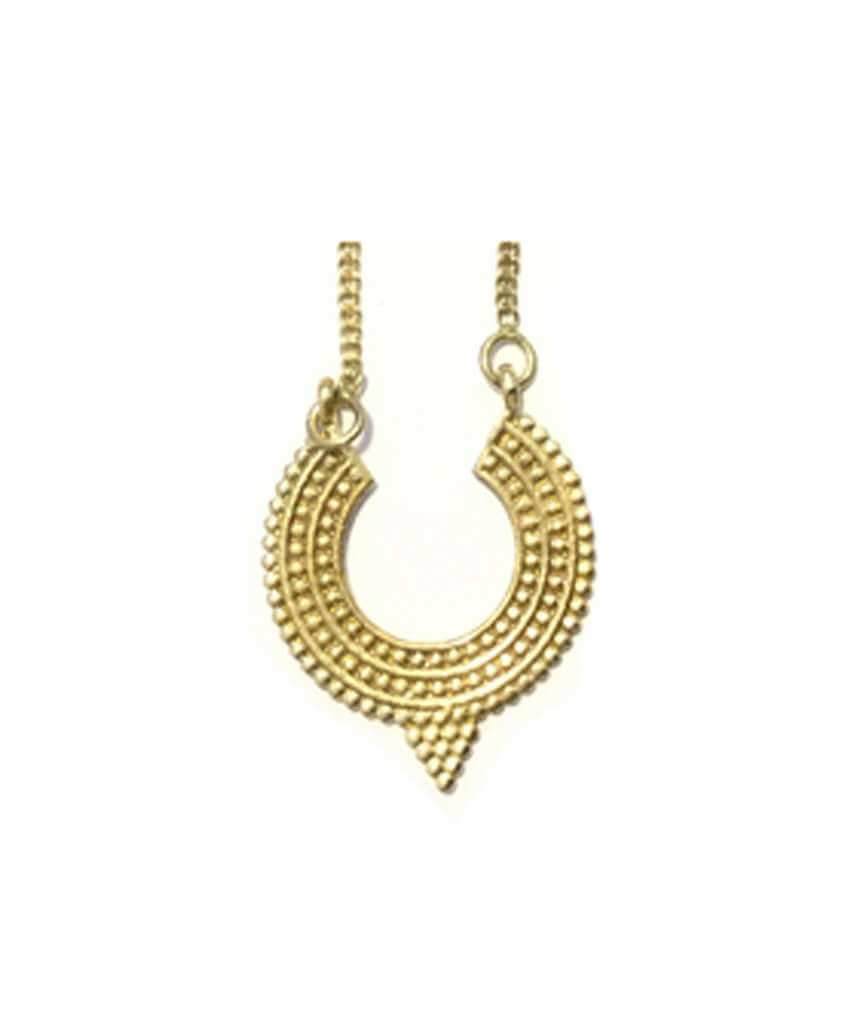 Gold Ethnic Brass Necklace