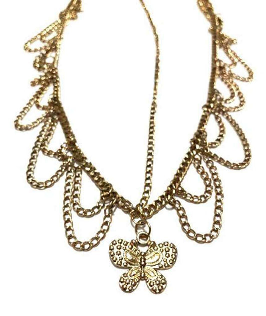 Gold Ethnic Butterfly Head Chain