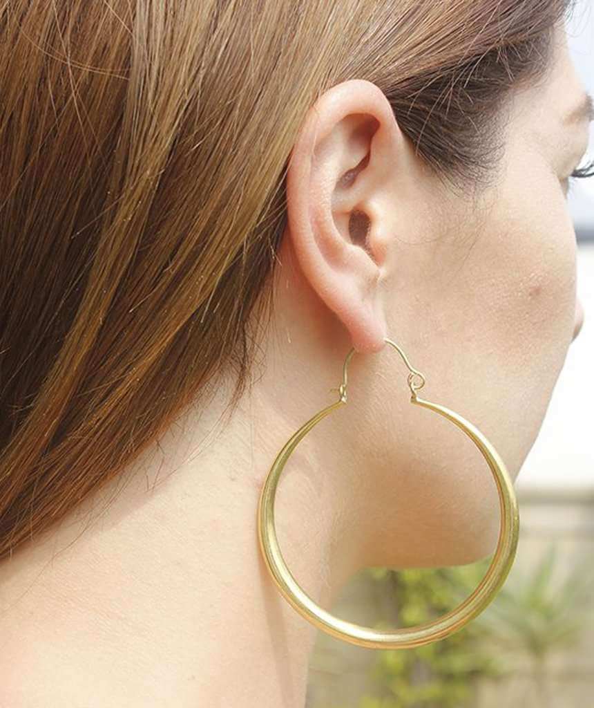 Gold Extra Large Egyptian Hoop Earrings