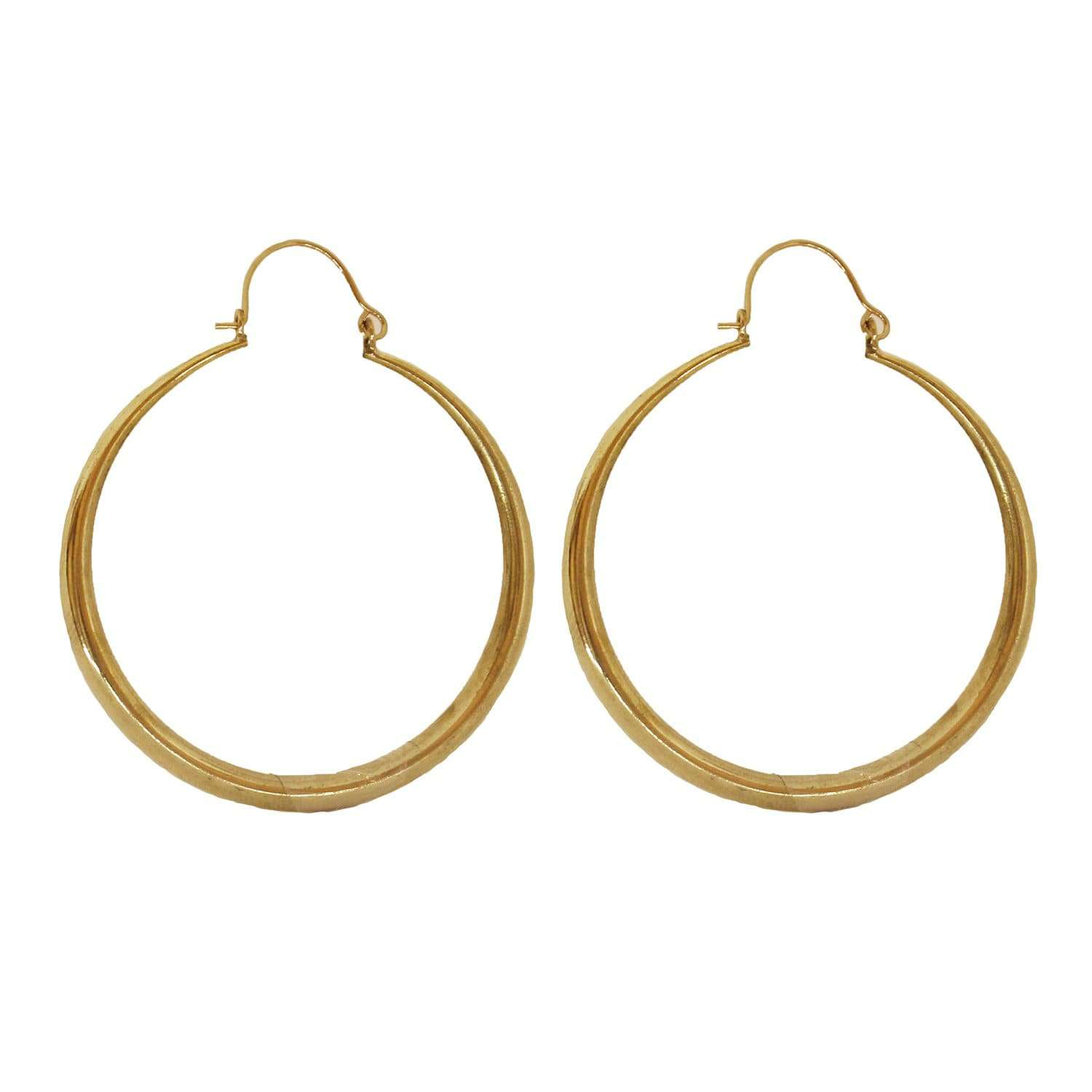 Gold Extra Large Egyptian Hoop Earrings