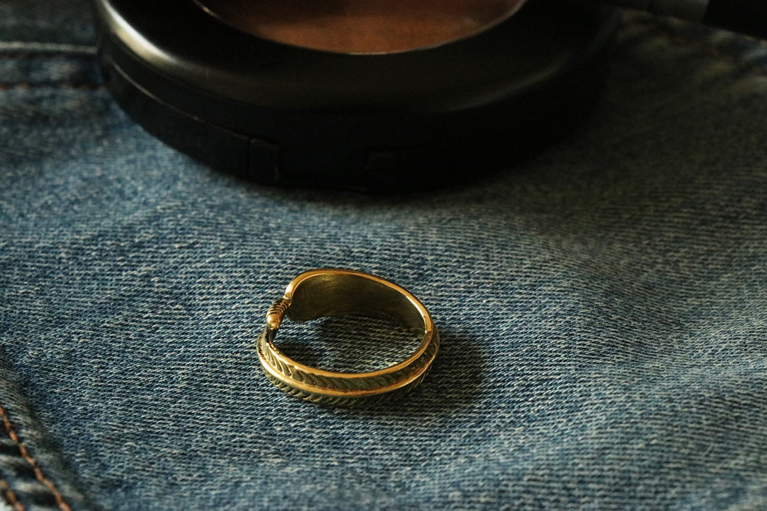 Gold Feather Ring