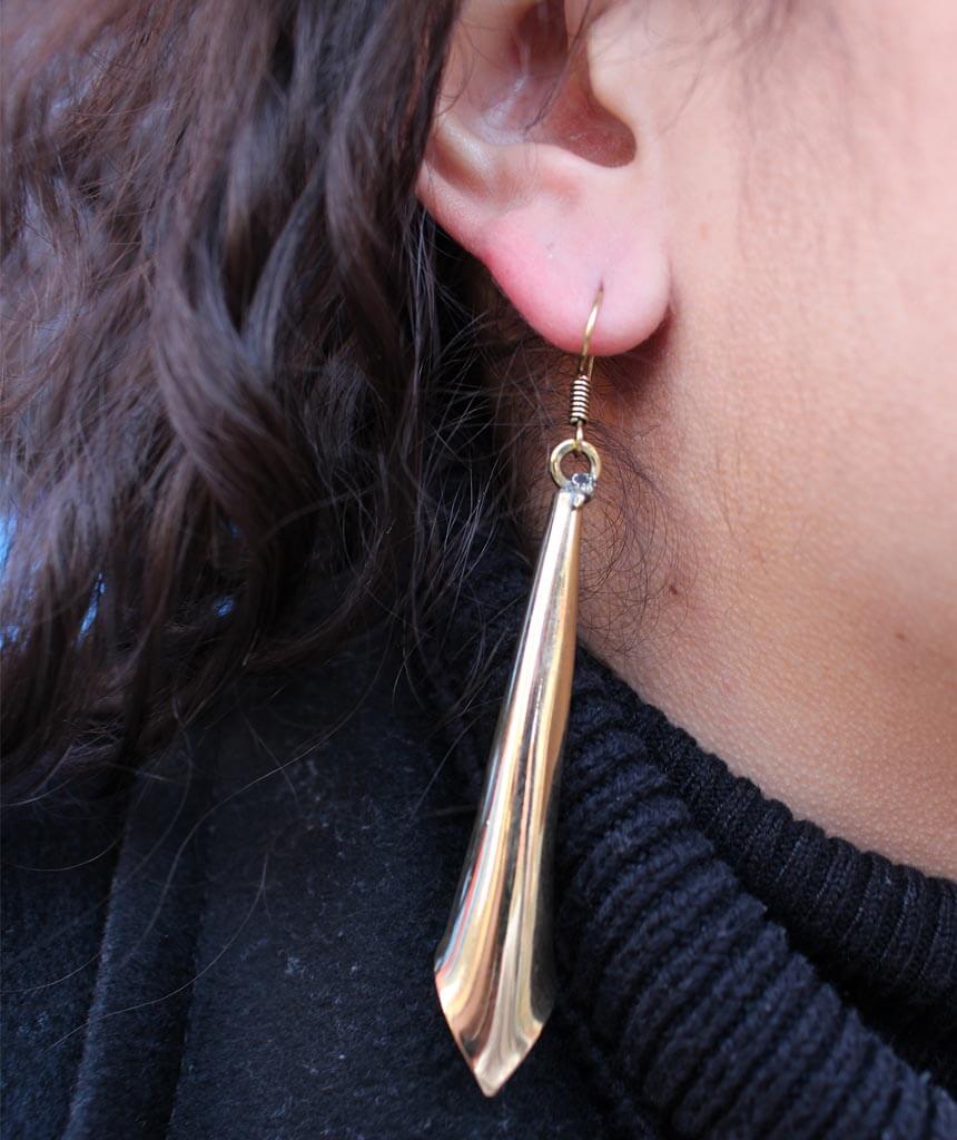 Gold Flute Earrings