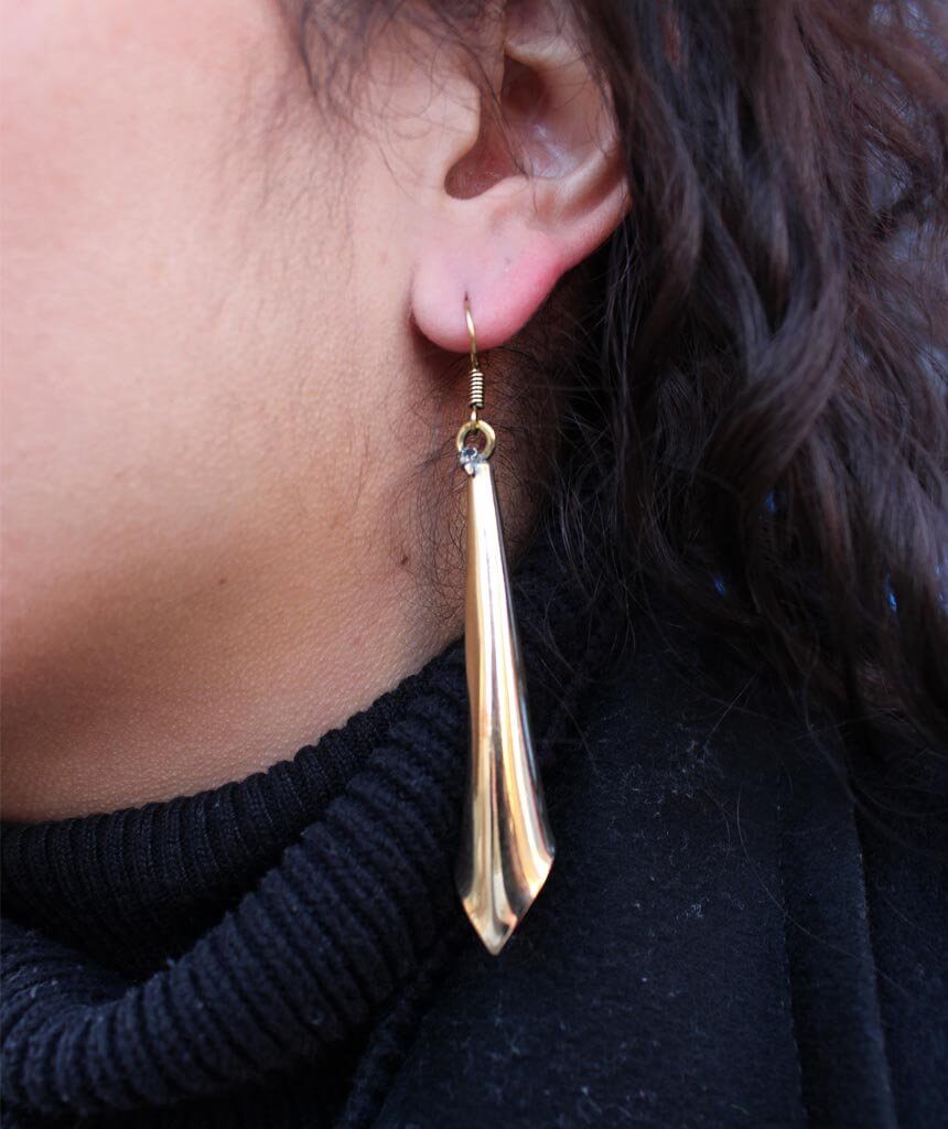 Gold Flute Earrings
