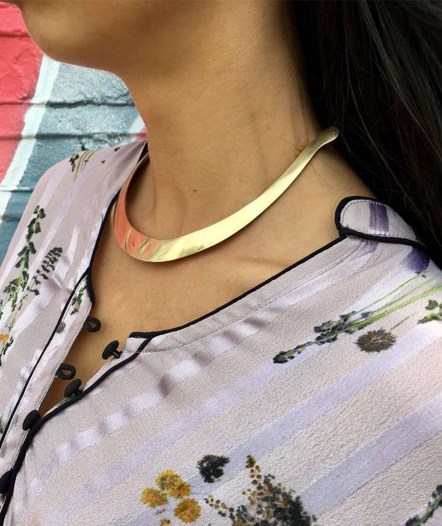 Gold Glossy Choker Necklace