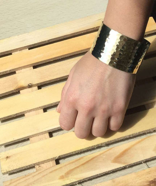 Gold Hammered Cuff Bracelet