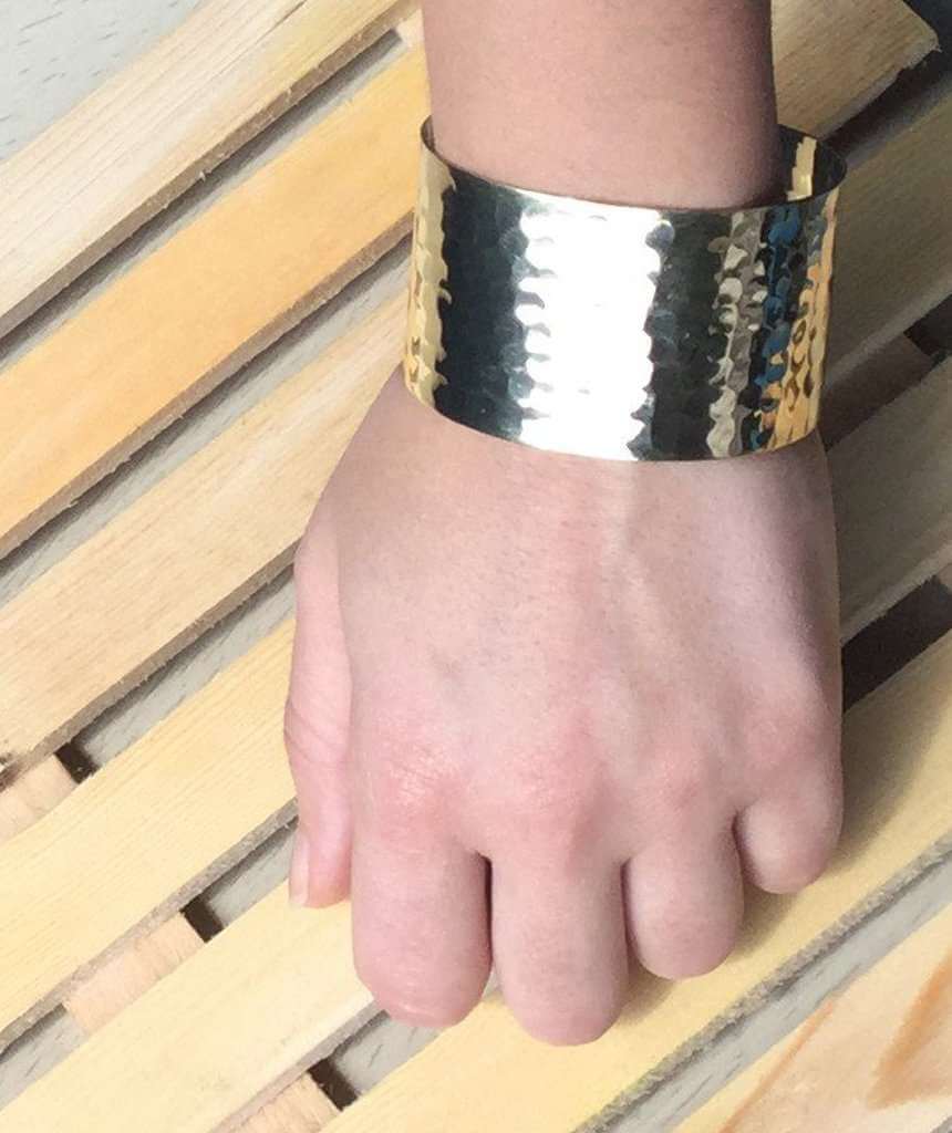 Gold Hammered Cuff Bracelet