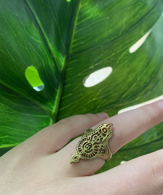 Gold Hamsa Ring