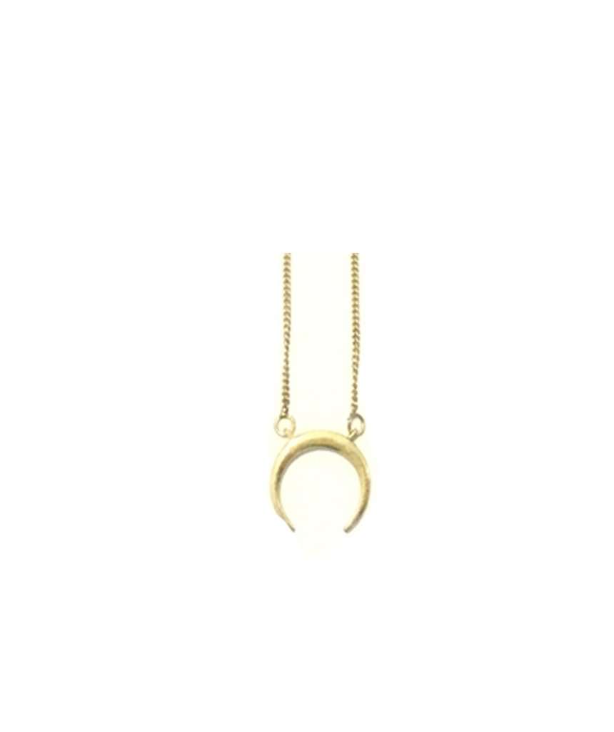 Gold Horn Pendant Necklace