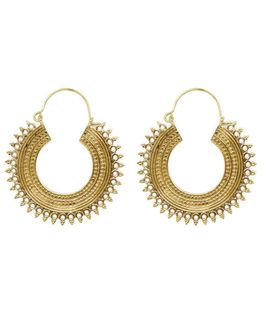 Yellow gold large fancy creole earrings – London Fifth Avenue jewellery