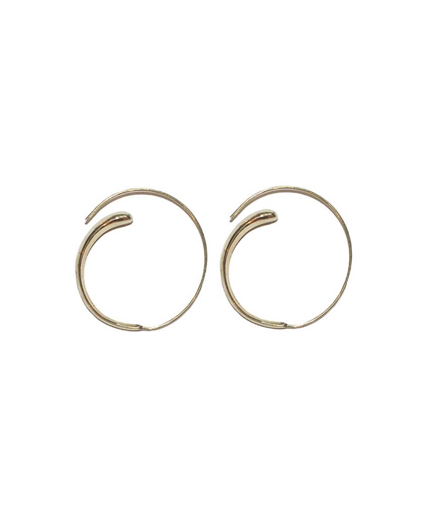 Gold Large Spiral Earrings