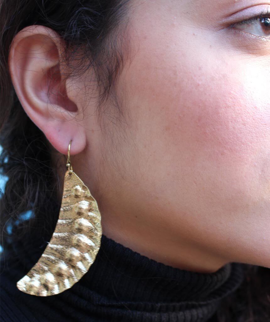 Gold Leaf Statement Earrings
