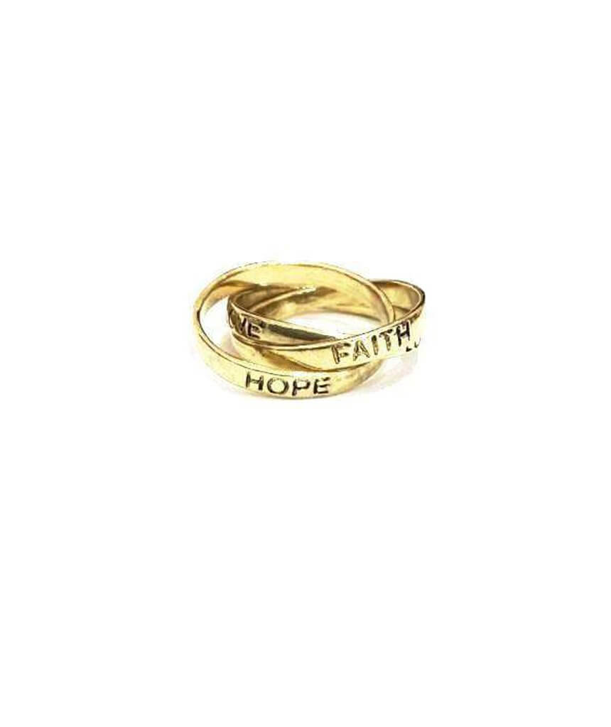 Gold Love, Faith, Hope Ring