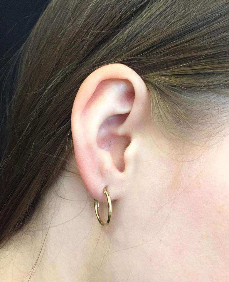 Gold Medium Elegant Hoop Earrings