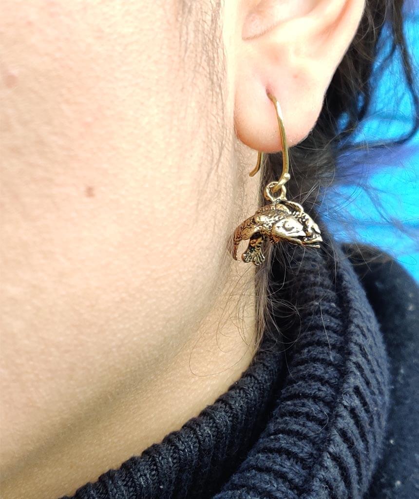 Gold Mini Fish Earrings
