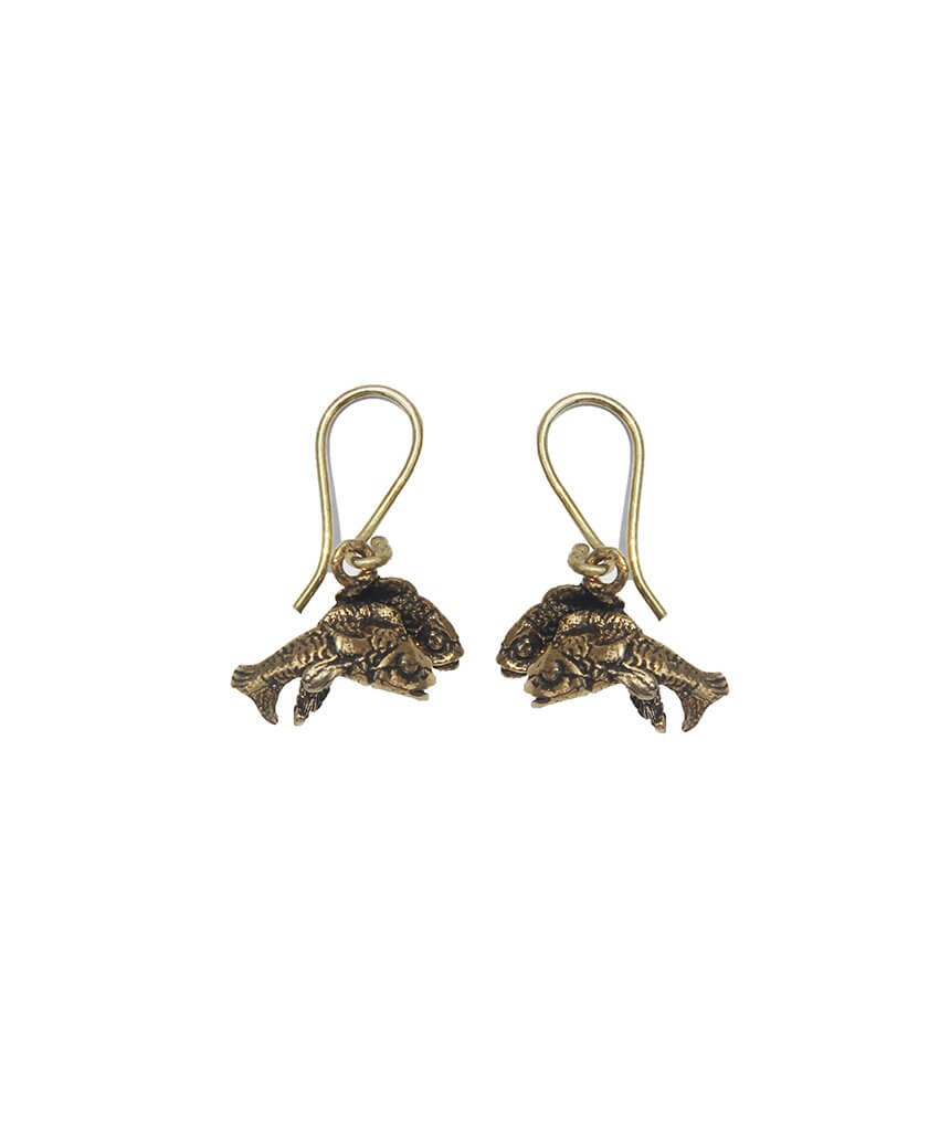 Gold Mini Fish Earrings