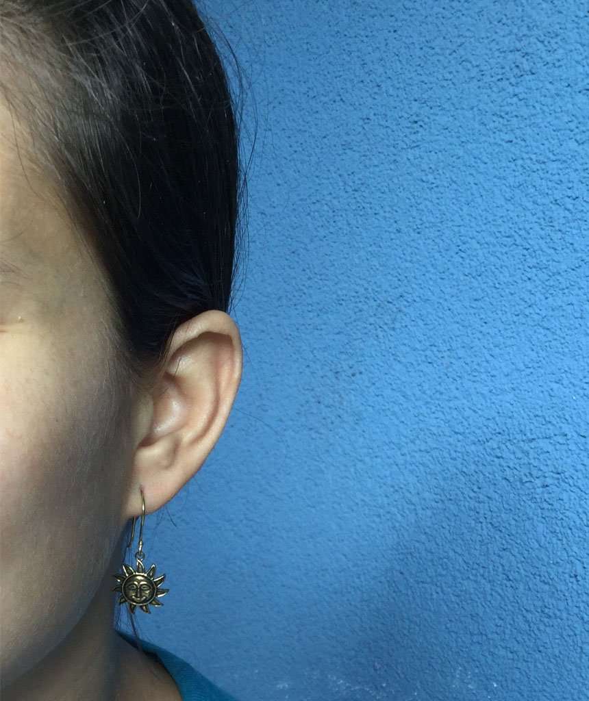 Gold Mini Sun Earrings
