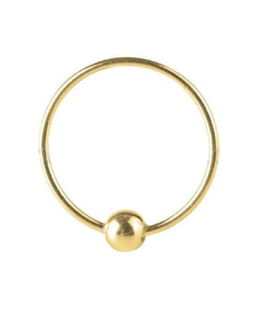 Gold Nose Ring with Ball