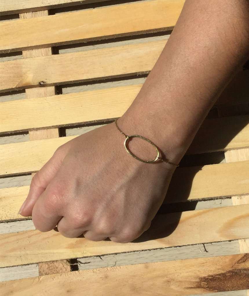 Gold Oval Classic Geometric Bracelet
