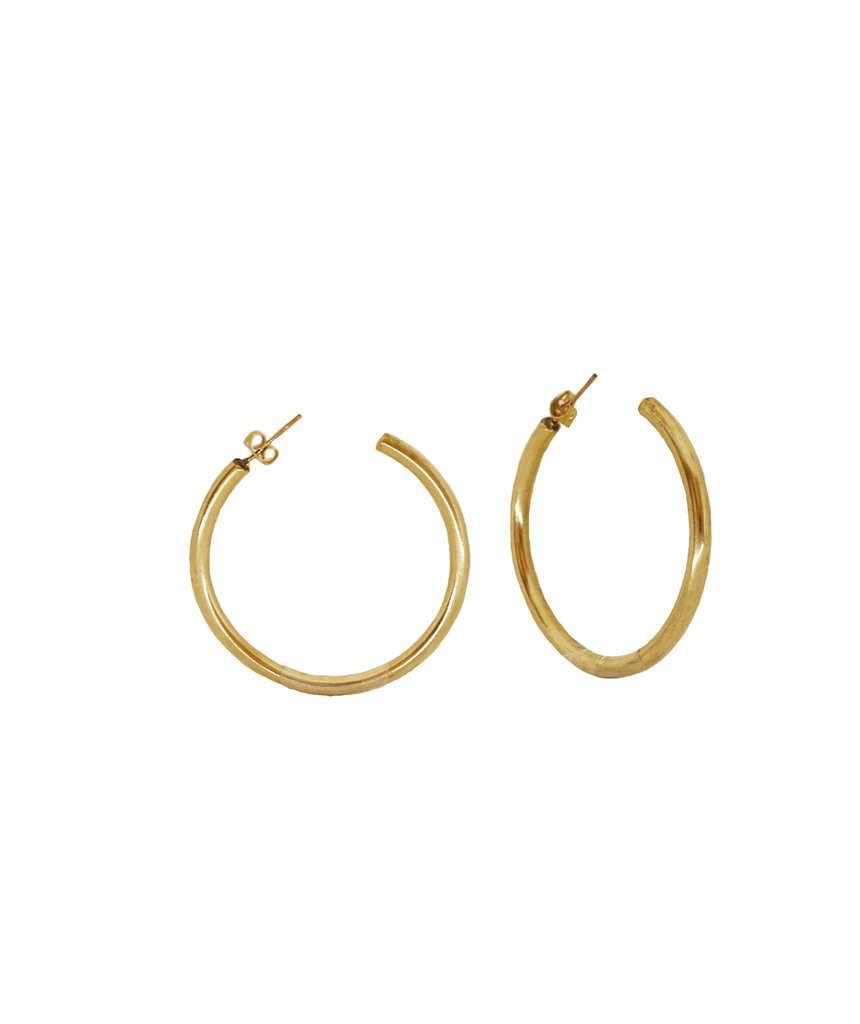 Gold Small Basic Semi-Open Hoop Earrings