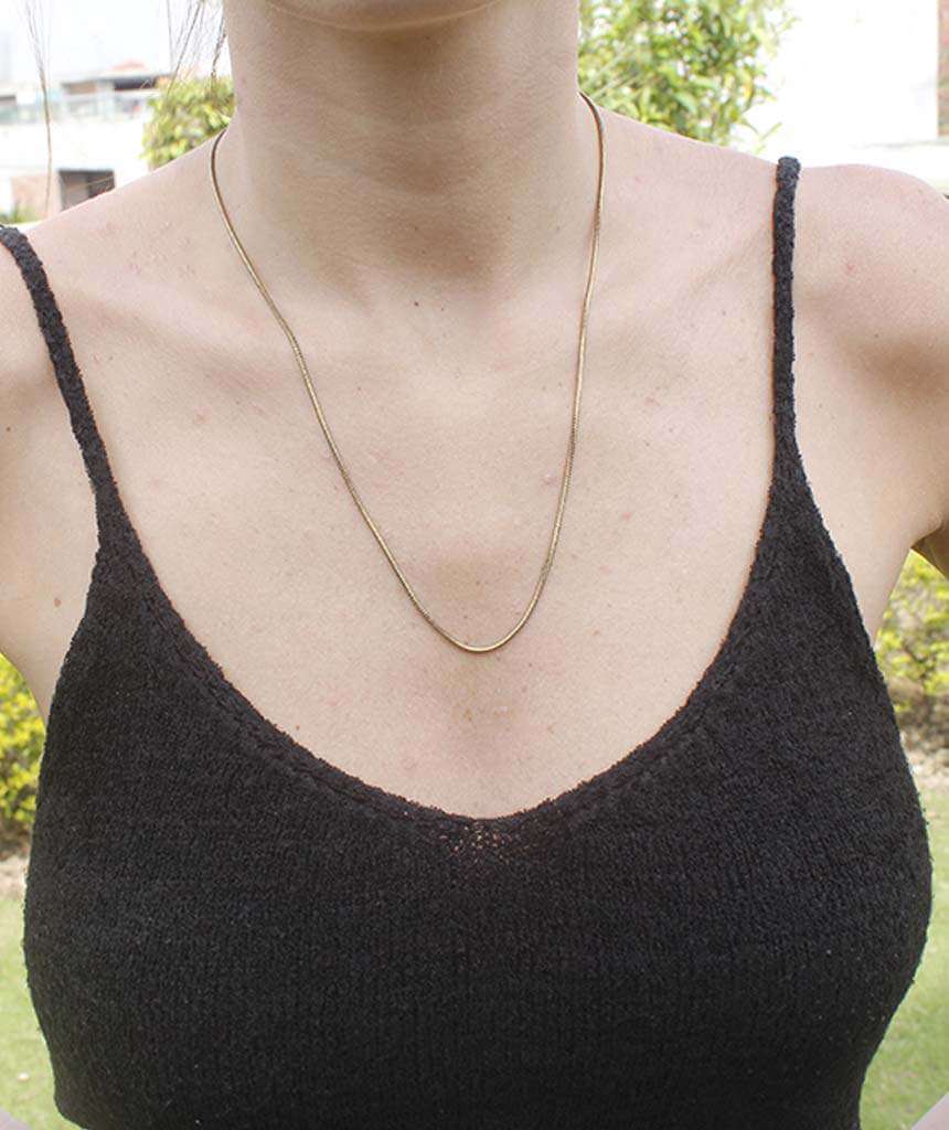 Gold Small Classic Simple Chain Necklace