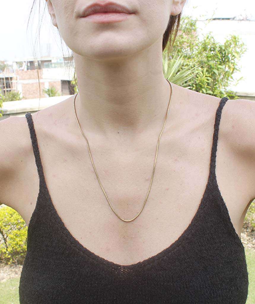 Gold Small Classic Simple Chain Necklace