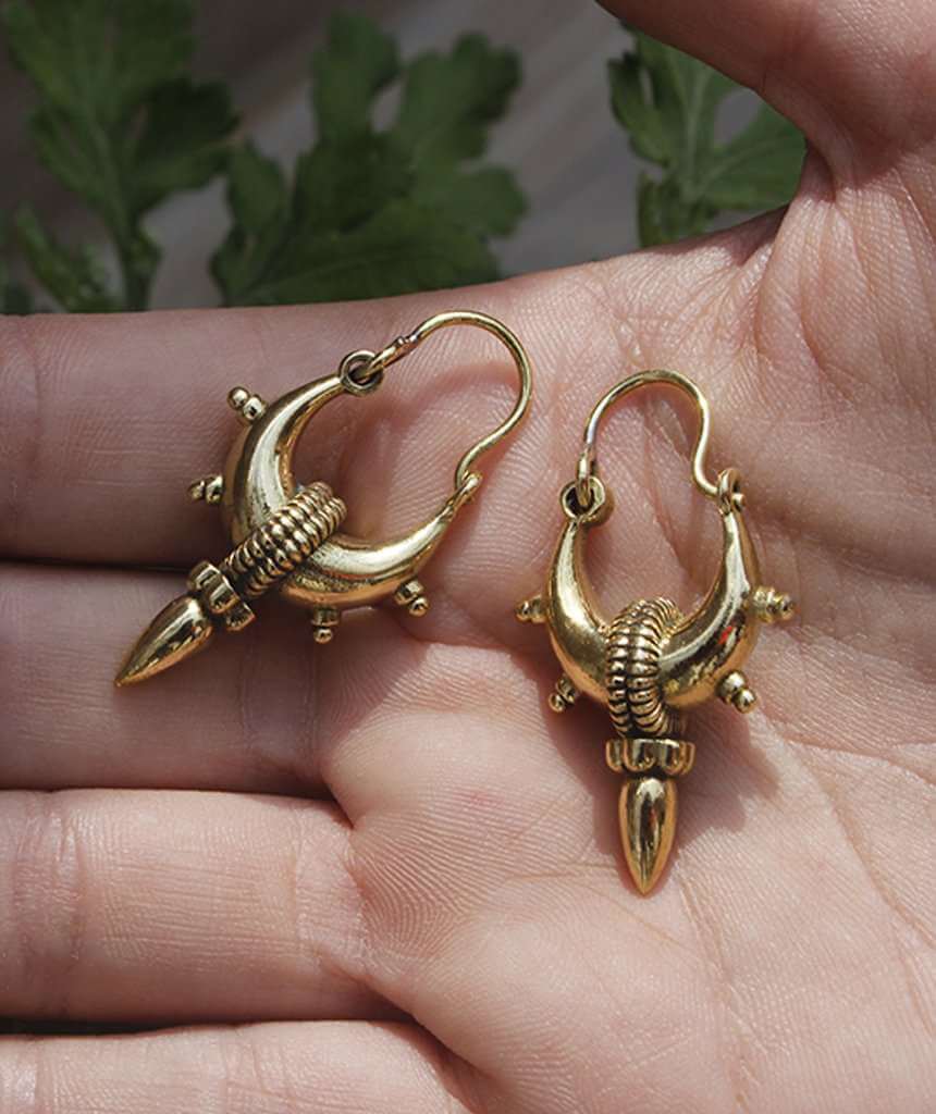 Gold Small Mandala Hoop Earrings