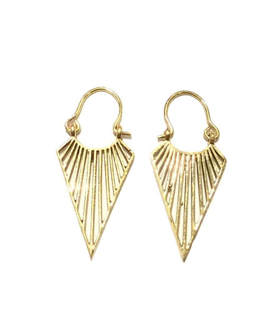 Gold Small Triangular Statement Earrings