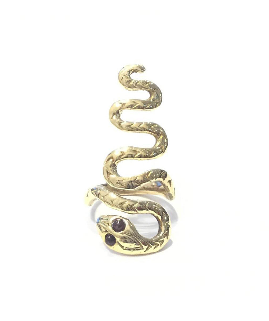 Gold Snake Eyes Ring