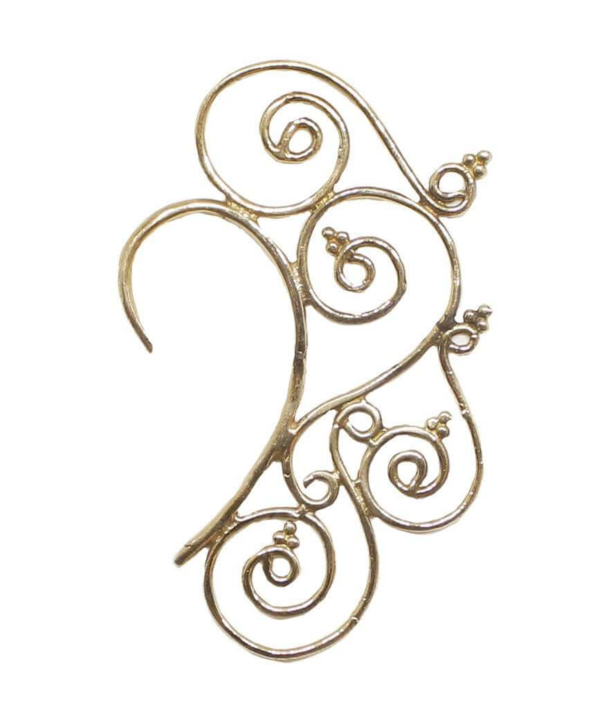 Gold Spiral Geometric Boho Earcuff