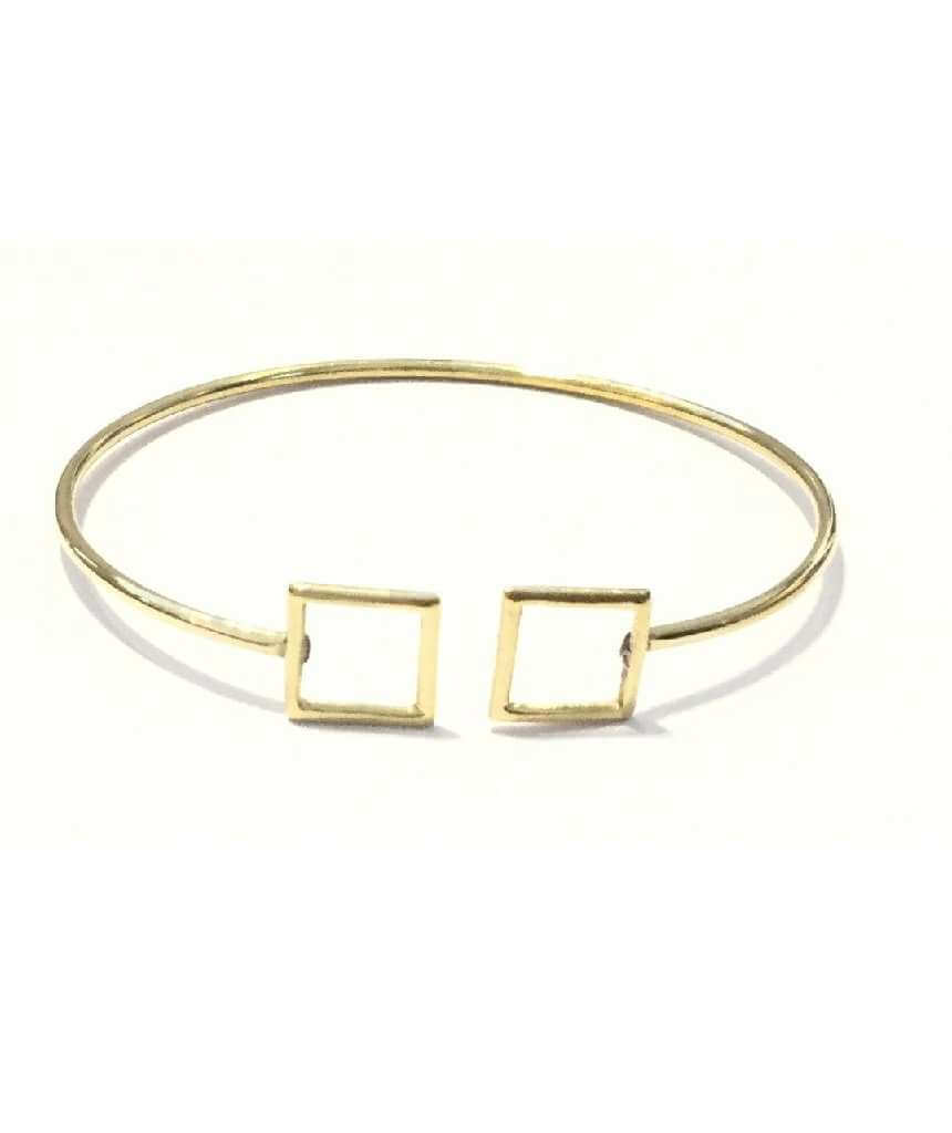 Gold Square Simple Geometric Bracelet