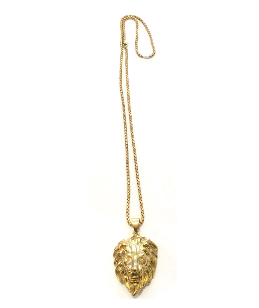 Gold Stainless Steel Lion Chain Necklace